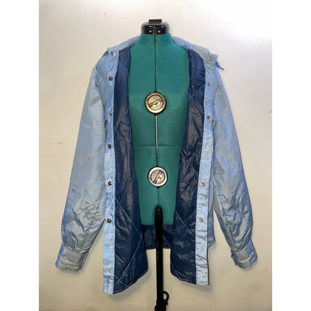 Vintage 70s Frostline Kit Nylon Coach Jacket Quilted Blue Broomfield Colorado
-L